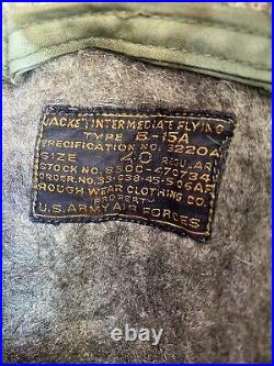 Original US Army Air Force B-15A WWII Flight Jacket Rough Wear Clothing Company