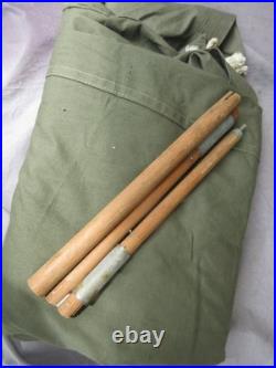 Original US Army Tent Canvas Tent Pole 1942 Cover & Poles WWII Model #2