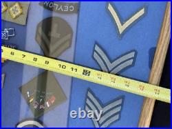 Original US Military Patches Army Airborne WWII Or Similar Framed Under Glass