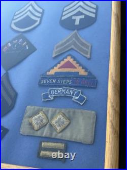 Original US Military Patches Army Airborne WWII Or Similar Framed Under Glass