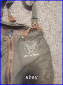 Original US WWII Army Air Forces A-11 Flight Trousers Size 30 With Suspenders