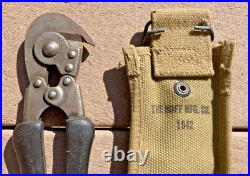 Original US WWII USMC / ARMY US BARB WIRE CUTTERS WW2 with Pouch Field Gear