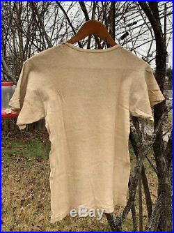 Original Vintage 40s WWII U. S. Army Camp Wolters Texas White Undershirt T-Shirt