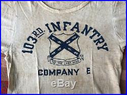 Original Vtg WW2 WWII 1940s US Army 103rd Division E Co Infantry T-Shirt Usa