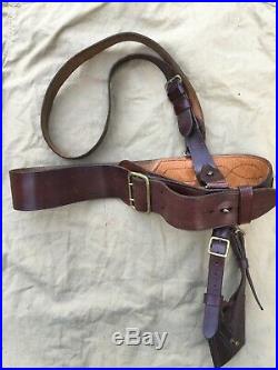 Original WW1/WW2 Pattern British Army Officers Sam Browne Belt & Sword Frog 36