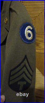 Original WW2 6th Corps 110th Infantry Division Medic Army Ike Tunic 1944 Dated