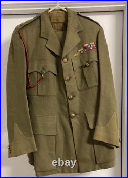 Original WW2 British Army Colonel Uniform With Pants WW1 Service Ribbon Bar WWII