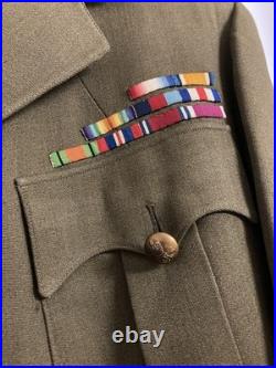 Original WW2 British Army Colonel Uniform With Pants WW1 Service Ribbon Bar WWII