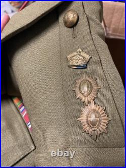 Original WW2 British Army Colonel Uniform With Pants WW1 Service Ribbon Bar WWII
