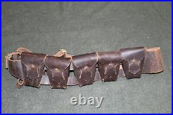 Original WW2 Canadian Army Officers Five Pocket Leather Ammo Bandolier, 1942 d