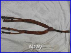 Original WW2 GERMAN ARMY ELITE wss LEATHER Y STRAPS riemen WITH RBNR NUMBER