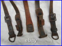 Original WW2 GERMAN ARMY ELITE wss LEATHER Y STRAPS riemen WITH RBNR NUMBER