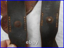 Original WW2 GERMAN ARMY ELITE wss LEATHER Y STRAPS riemen WITH RBNR NUMBER