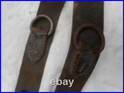 Original WW2 GERMAN ARMY ELITE wss LEATHER Y STRAPS riemen WITH RBNR NUMBER