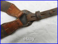 Original WW2 GERMAN ARMY ELITE wss LEATHER Y STRAPS riemen WITH RBNR NUMBER