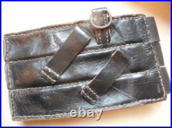 Original WW2 GERMAN ARMY elite wss BLACK LEATHER combat POUCH