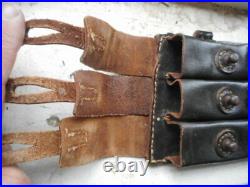 Original WW2 GERMAN ARMY elite wss BLACK LEATHER combat POUCH