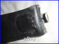 Original WW2 GERMAN ARMY / wss / LUFTWAFFE BLACK LEATHER COMBAT EQUIPMENT BELT