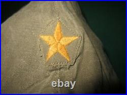 Original WW2 IJA Japanese Army Officer Canvas Visor Cap Insignia Uniform Hat VG+