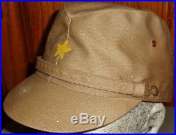 Original WW2 IJA Japanese Army Officer Tropical Visor Cap Insignia Uniform Hat