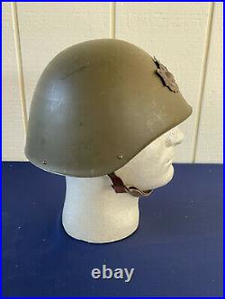 Original WW2 Italian 8th Army M35 Infantry Corps Helmet with Leather Liner Authent