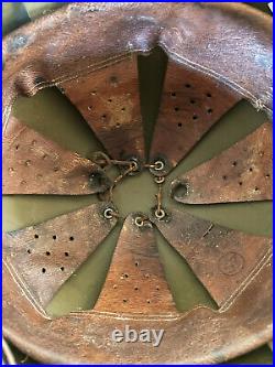 Original WW2 Italian 8th Army M35 Infantry Corps Helmet with Leather Liner Authent