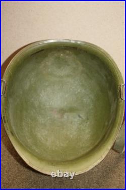 Original WW2/Korean War U. S. Army Front Seam Camo M1 Helmet withNamed Liner Original WW2/Korean War U. S. Army Front Seam Camo M1 Helmet withNamed Liner