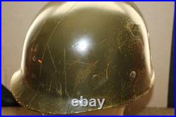 Original WW2/Korean War U. S. Army Front Seam Camo M1 Helmet withNamed Liner Original WW2/Korean War U. S. Army Front Seam Camo M1 Helmet withNamed Liner