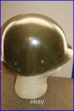 Original WW2/Korean War U. S. Army Front Seam Camo M1 Helmet withNamed Liner Original WW2/Korean War U. S. Army Front Seam Camo M1 Helmet withNamed Liner