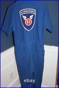 Original WW2 U. S. Army 11th Airborne Veterans Blue Jump Party Suit withInsignia