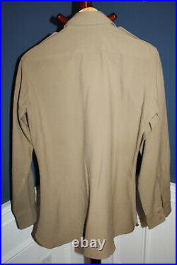 Original WW2 U. S. Army 82nd Airborne Patched Tan L/S Uniform Shirt, Named