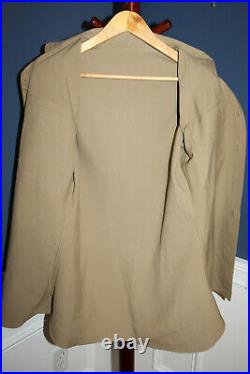 Original WW2 U. S. Army 82nd Airborne Patched Tan L/S Uniform Shirt, Named