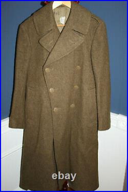 Original WW2 U. S. Army OD Wool Overcoat, 1943 dated with CS Tag
