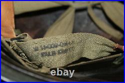 Original WW2 U. S. Army Rear Seam M1Helmet withSewn Straps & Wartime Liner