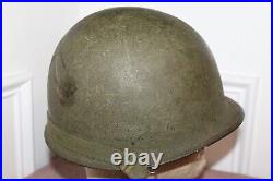 Original WW2 U. S. Army Schlueter M1 Helmet withChinstraps & Named Liner Set