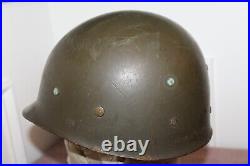 Original WW2 U. S. Army Schlueter M1 Helmet withChinstraps & Named Liner Set