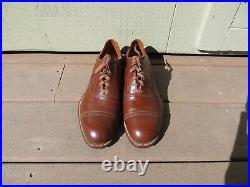 Original WW2 US ARMY MILITARY LEATHER DRESS SERVICE SHOES by Stetson