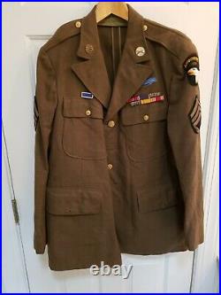 Original WW2 US Army 101st PIR Enlisted man four pocket Large