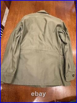 Original WW2 US Army M-1943 M43 Field Jacket 34L 1944 and Pistol Belt Free Ship