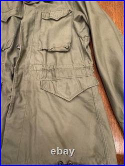 Original WW2 US Army M-1943 M43 Field Jacket 34L 1944 and Pistol Belt Free Ship
