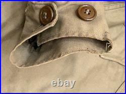 Original WW2 US Army M-1943 M43 Field Jacket 34L 1944 and Pistol Belt Free Ship