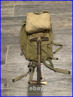 Original WW2 US Army M1928 1942 Haversack + Pouch +shovel And Cover