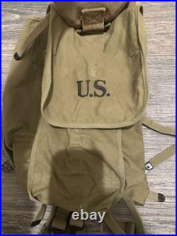 Original WW2 US Army M1928 1942 Haversack + Pouch +shovel And Cover
