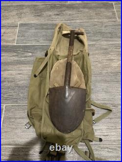 Original WW2 US Army M1928 1942 Haversack + Pouch +shovel And Cover