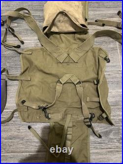 Original WW2 US Army M1928 1942 Haversack + Pouch +shovel And Cover