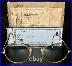 Original WW2 US Army Officers Durex 12k GF 1/10 Uniform Eyeglasses field gear