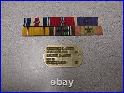 Original WW2 US Army Ribbon Bars and dog tag