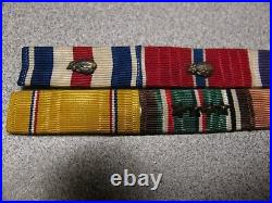 Original WW2 US Army Ribbon Bars and dog tag