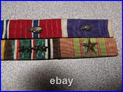 Original WW2 US Army Ribbon Bars and dog tag