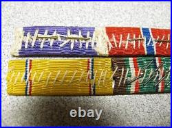 Original WW2 US Army Ribbon Bars and dog tag